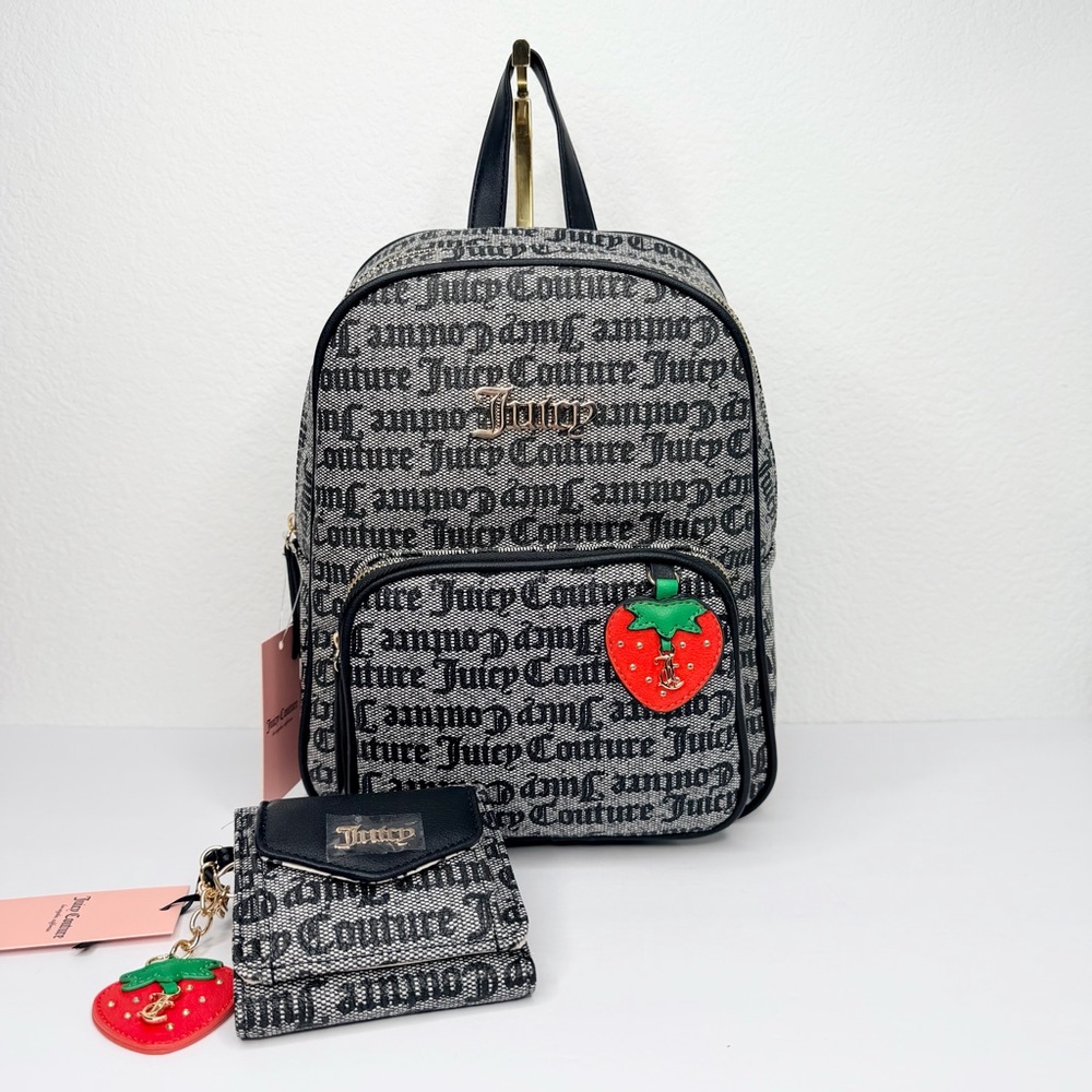 Juicy Couture Freshly Picked Backpack & wallet with Red Strawberry Charm